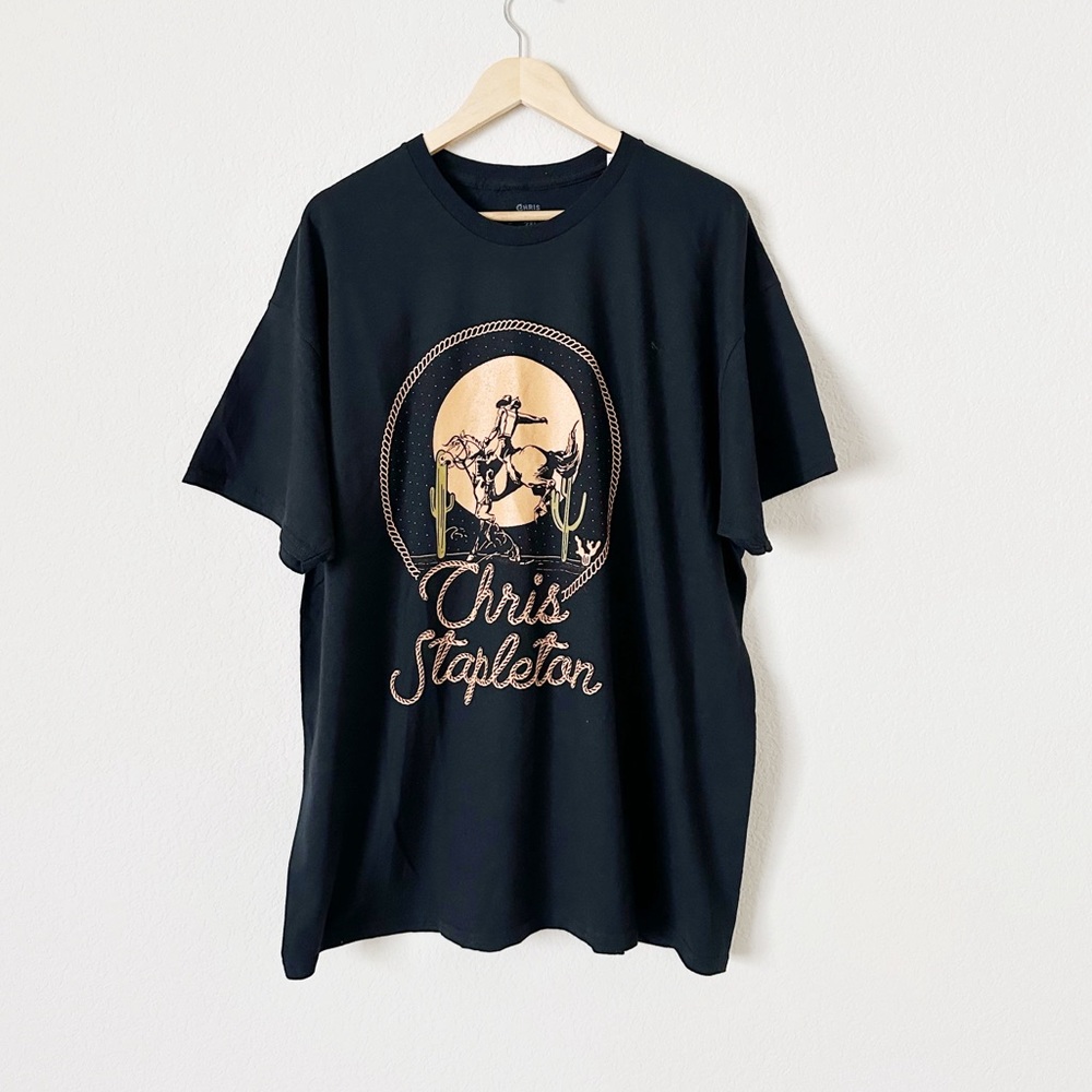 NEW Chris Stapleton Cowboy Black Graphic T-Shirt
